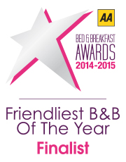 AA Friendliest B&B of the Year Finalist 2014 - 2015 logo